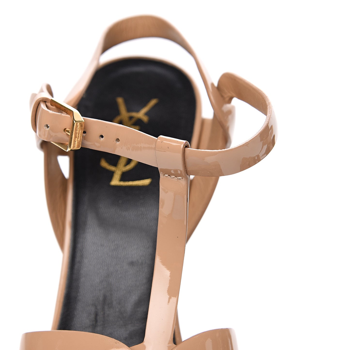 Patent Tribute 105 Platform Sandals 39.5 Dark Nude