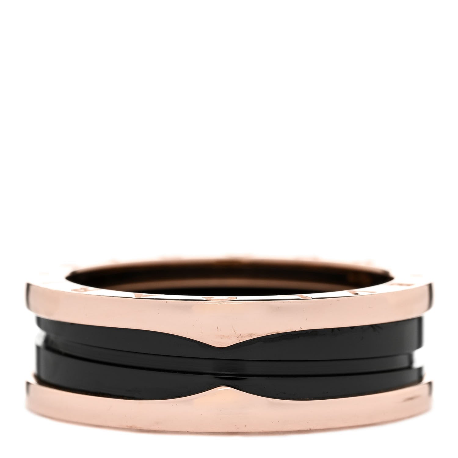 Bulgari 18K Rose Gold Black Ceramic B.Zero1 Two-Band Ring 65 11 3 of 6