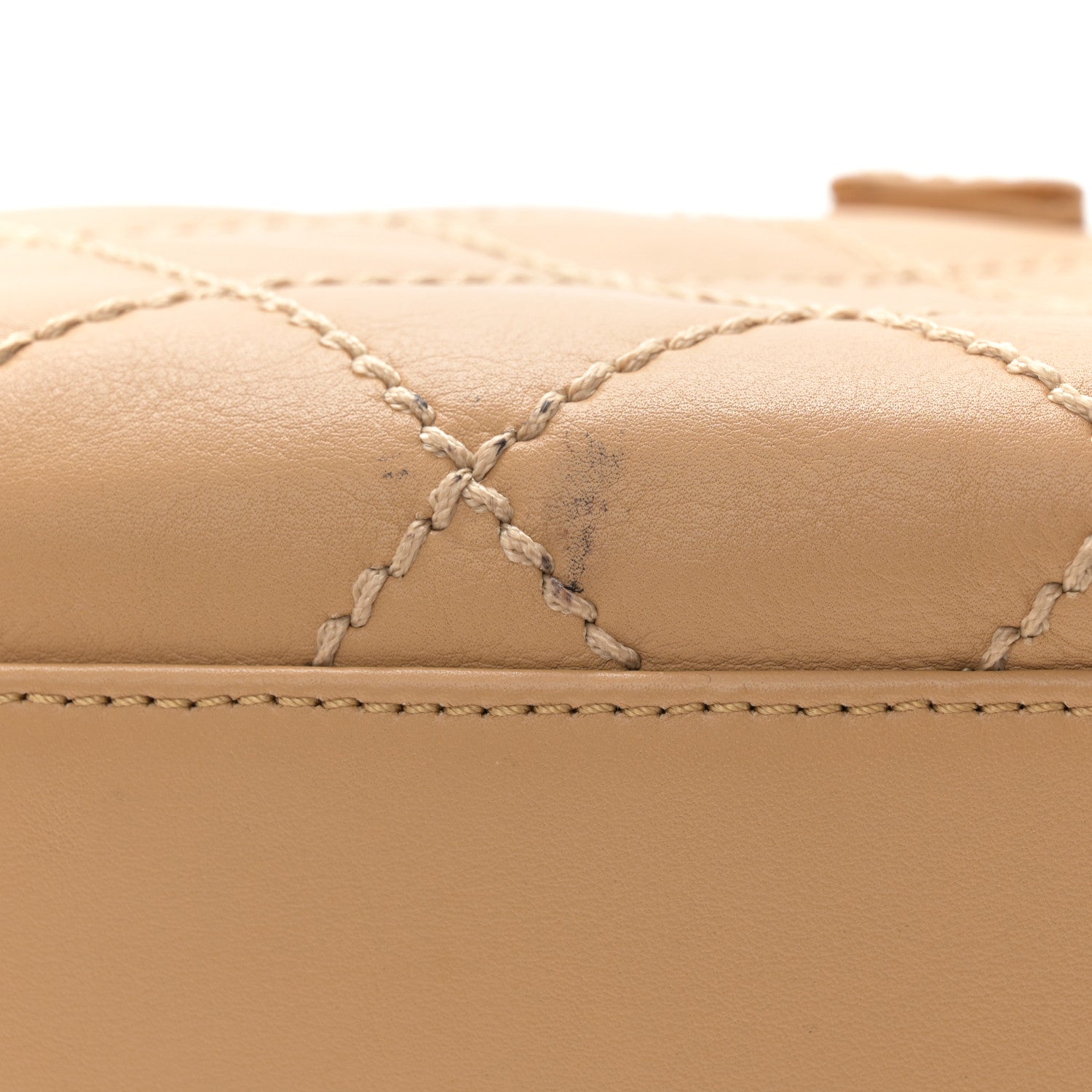 Chanel Calfskin Wild Stitch Top Handle Bag Beige 17 of 20