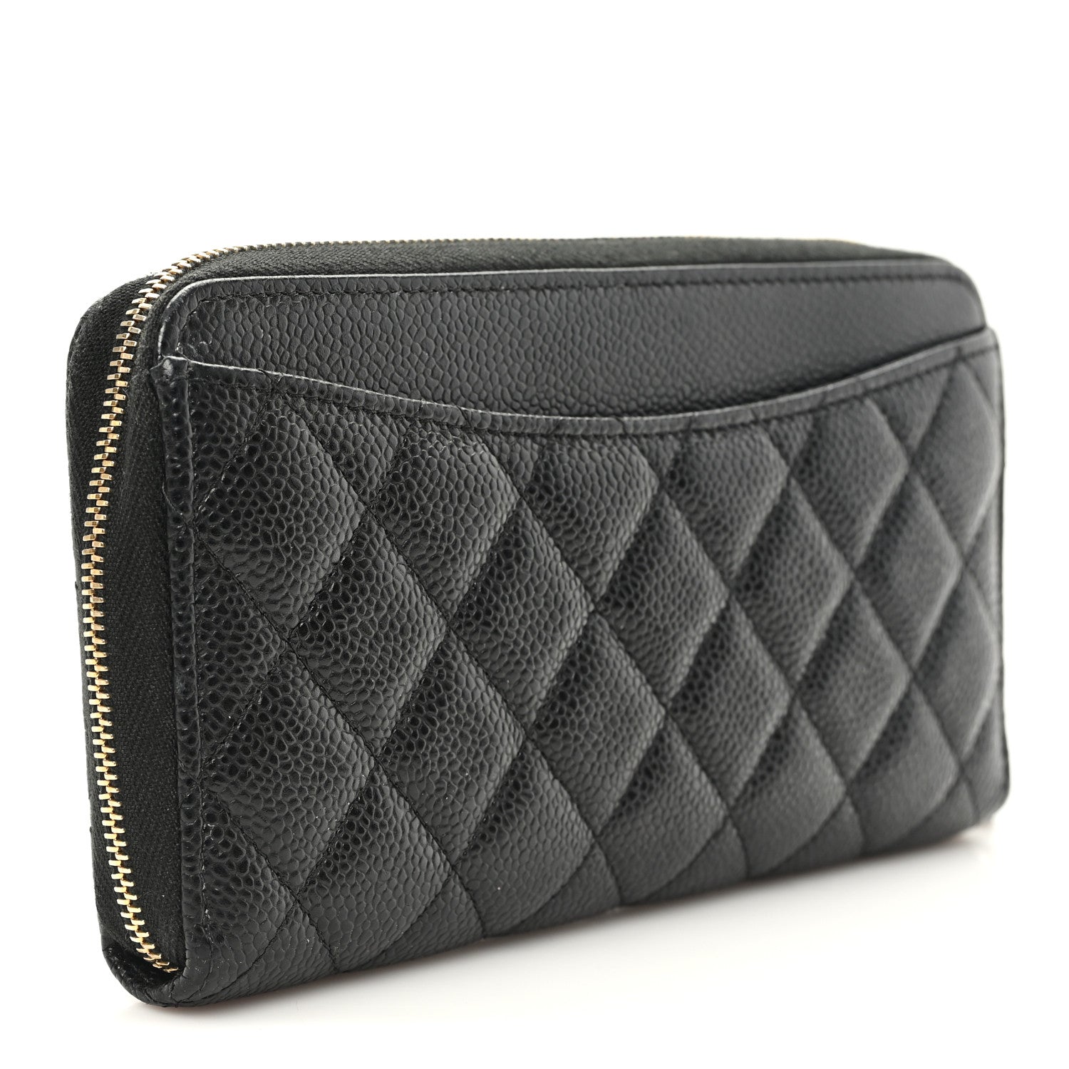 Chanel Caviar Quilted Large Gusset Zip Around Wallet Black 3 of 9