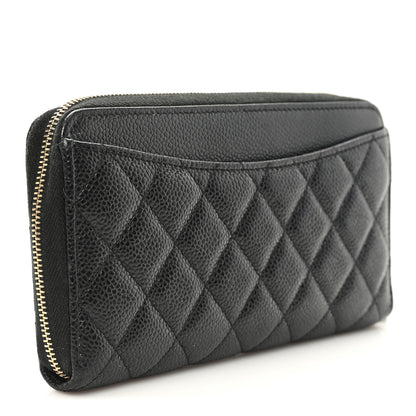 Chanel Caviar Quilted Large Gusset Zip Around Wallet Black 3 of 9