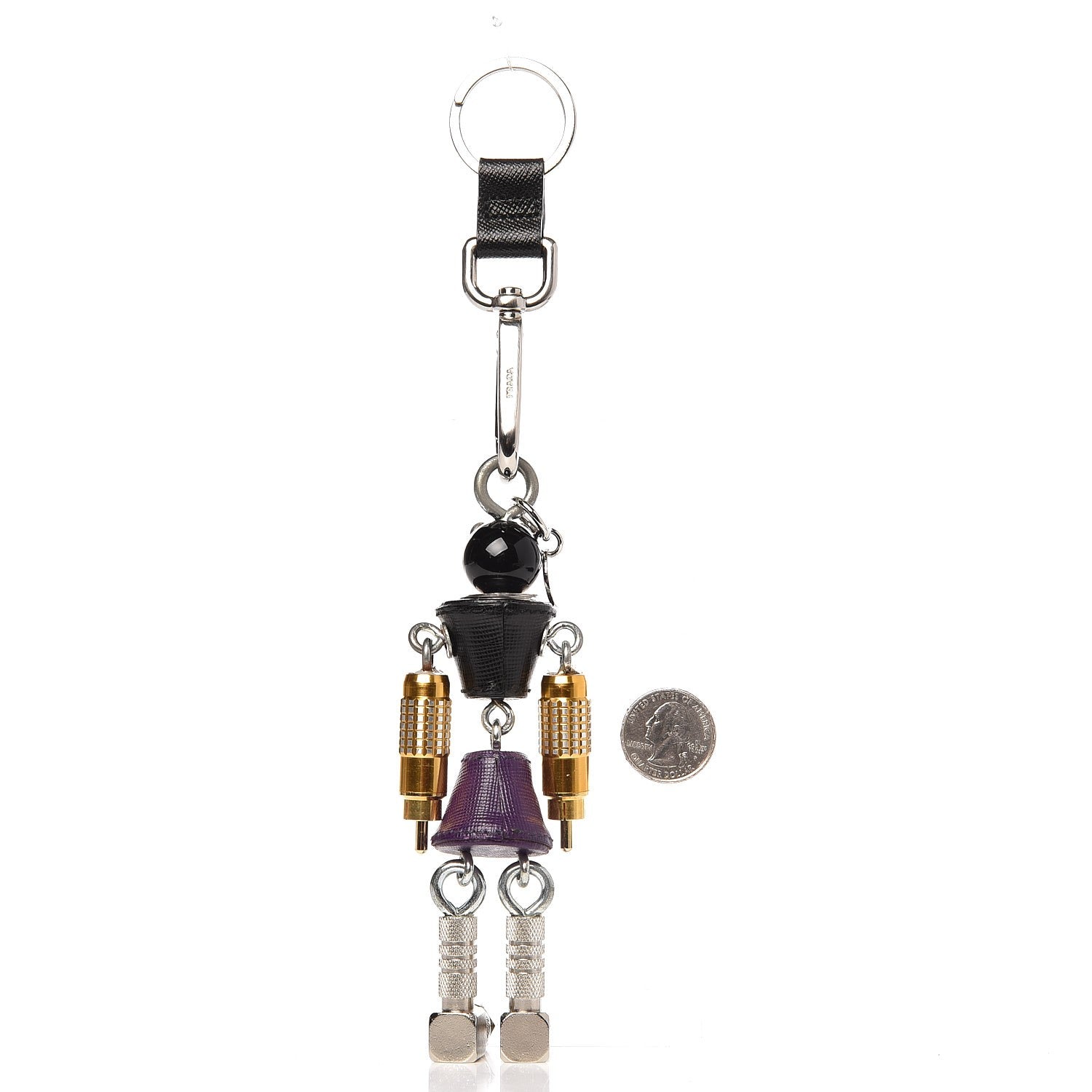 Prada Robot Trick Keychain Black Purple 3 of 3