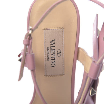 Valentino Garavani Nappa Rockstud Asymmetric Bow Wedge Sandals 37 Pop Gardenia 7 of 7