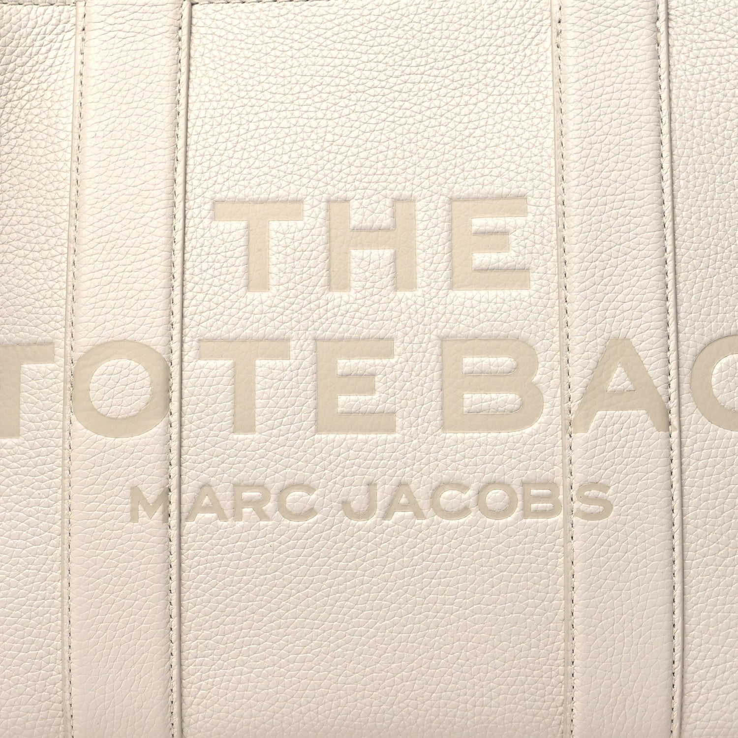 Marc Jacobs Grained Calfskin Medium The Tote Bag Cotton Silver 7 of 9