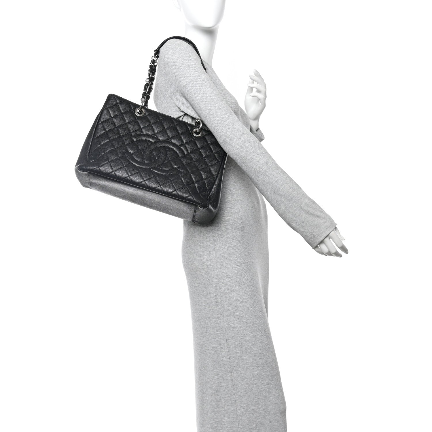 Chanel Caviar Quilted Grand Shopping Tote GST Black 2 of 10