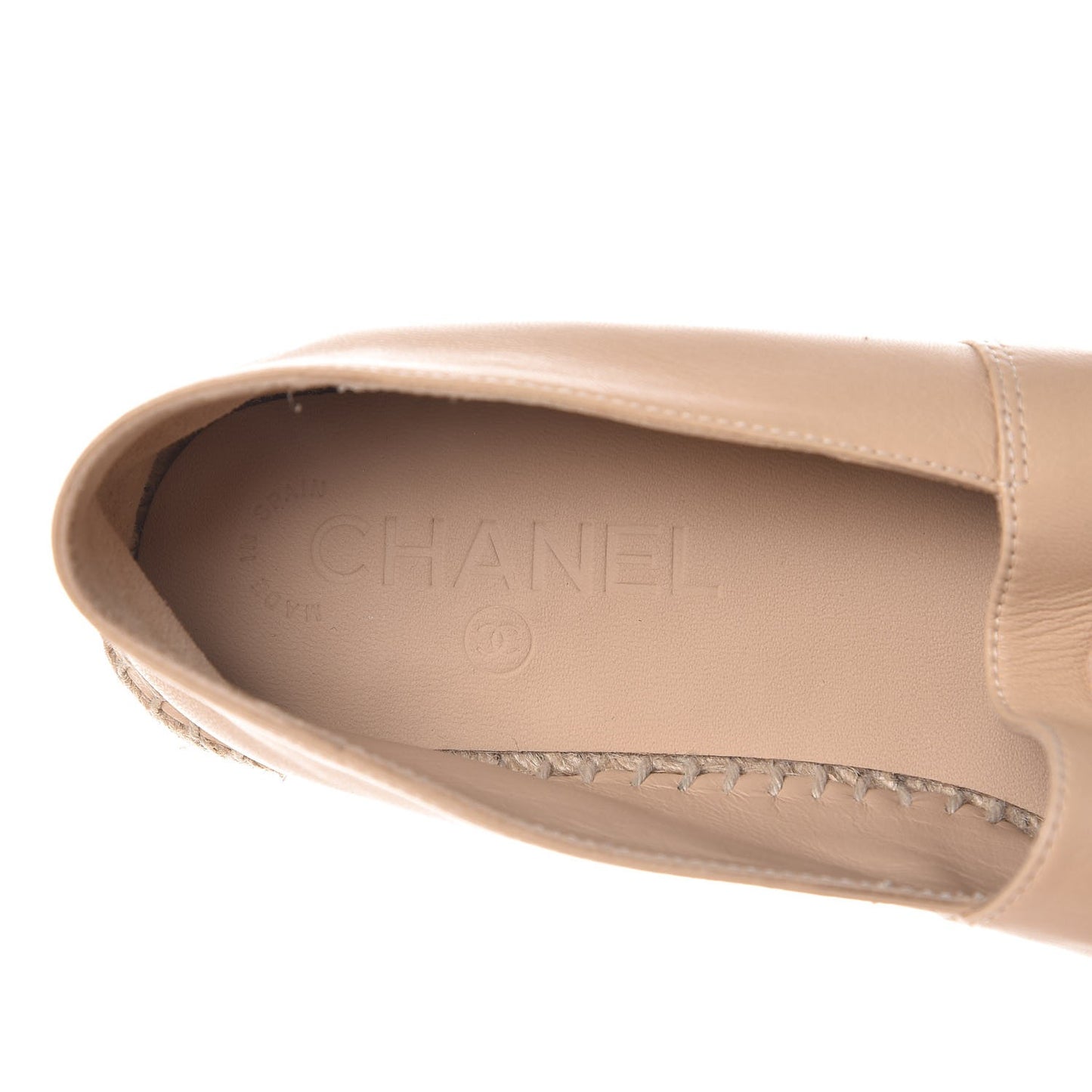 Lambskin CC Espadrilles 37 Beige Black