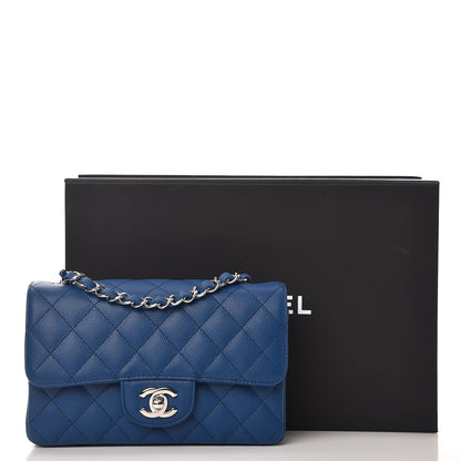 Chanel Caviar Quilted Mini Rectangular Flap Dark Blue 8 of 8