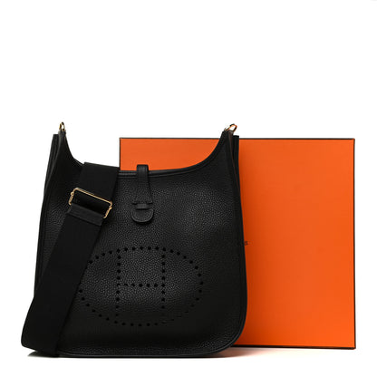 Hermes Taurillon Clemence Evelyne III PM Black 11 of 11