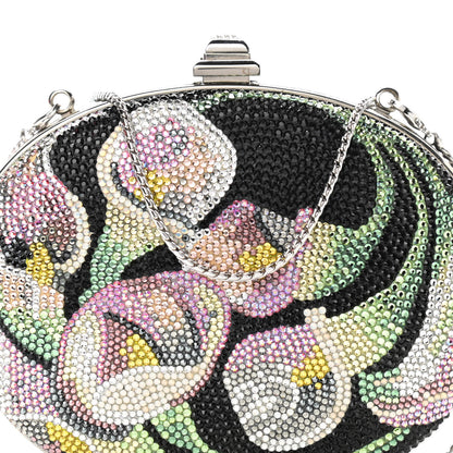 Judith Leiber Swarovski Crystal Flower Minaudiere Clutch Gold Multicolor 8 of 10