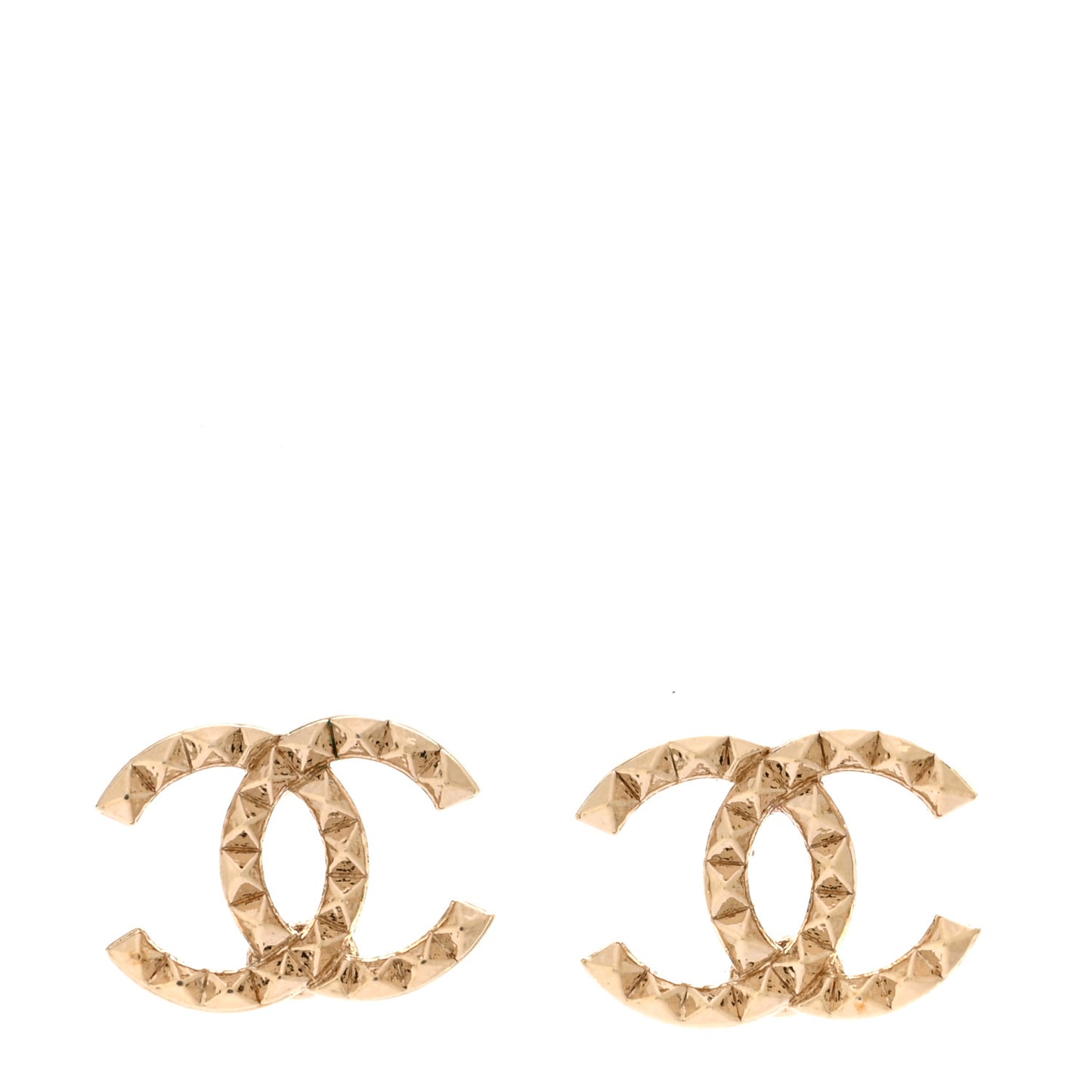 Studded CC Earrings Gold