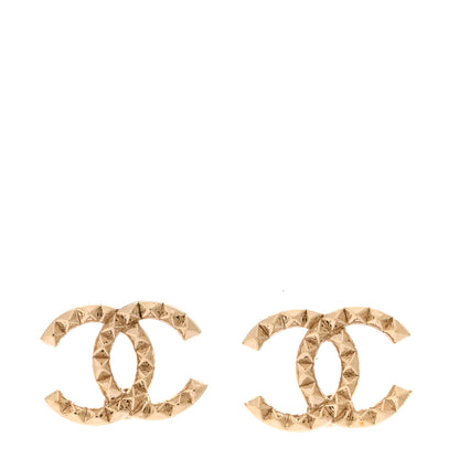 Chanel Studded CC Earrings Gold 1 of 5