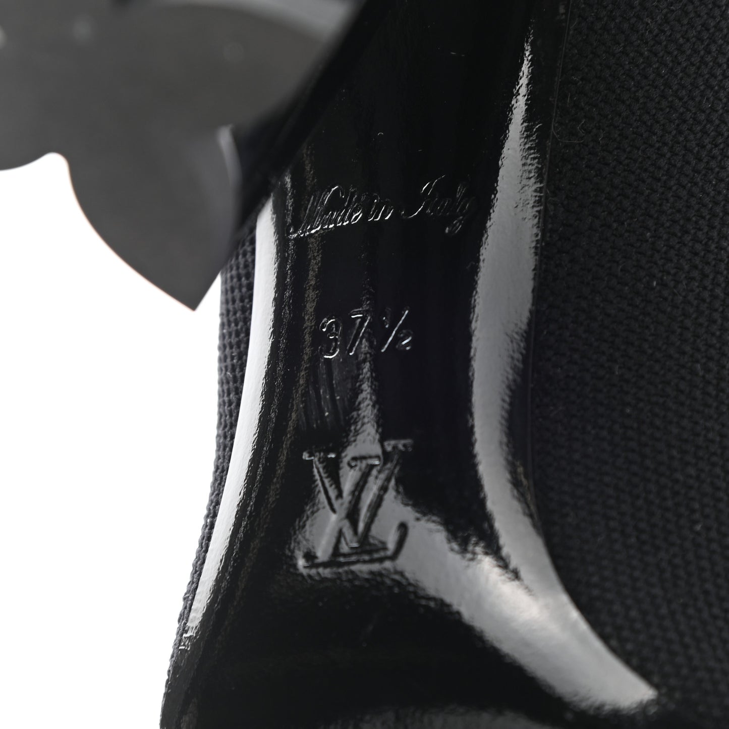 Stretch Fabric LV Black Heart Sock Ankle Boots 37.5 Black