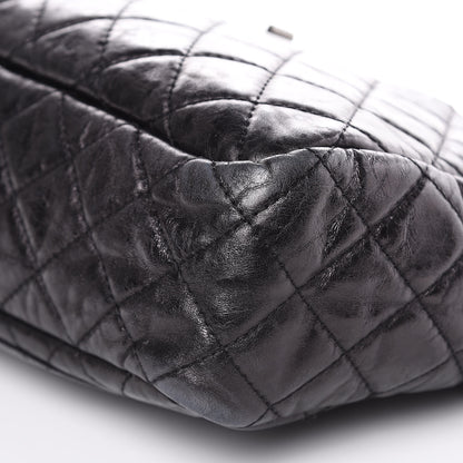 Chanel Metallic Aged Calfskin Quilted Large Reissue Camera Case Black 9 of 15