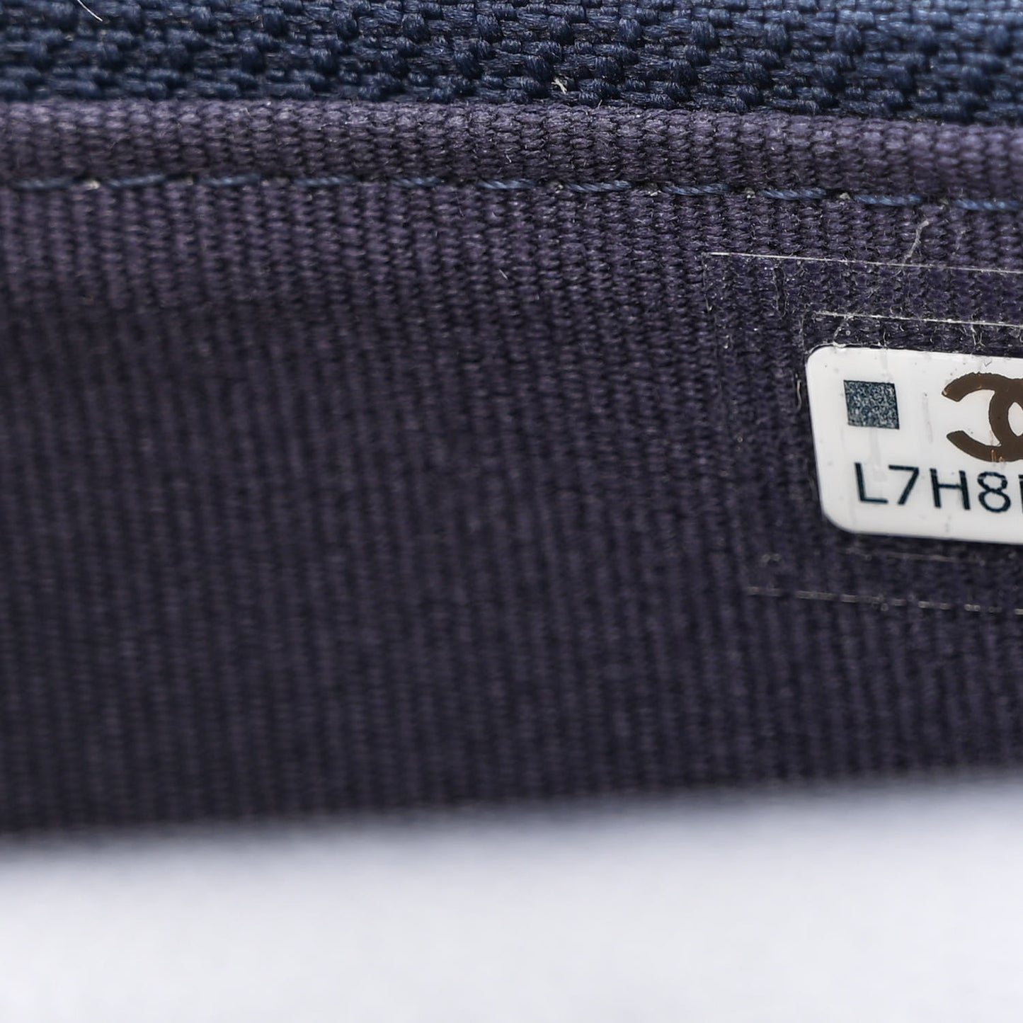 Caviar Quilted Pocket Twins Clutch With Chain Navy Blue