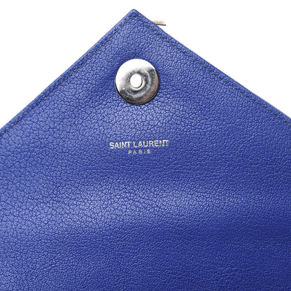 Saint Laurent Sheepskin Matelasse Chevron Monogram Medium College Bag Royal Blue 6 of 11