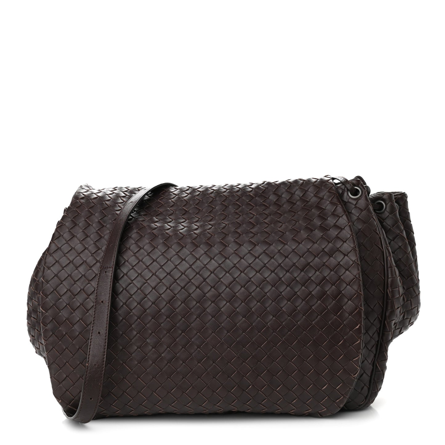 Nappa Intrecciato Messenger Bag Ebano