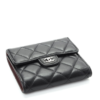 Chanel Lambskin Quilted Compact Flap Wallet Black 4 of 8