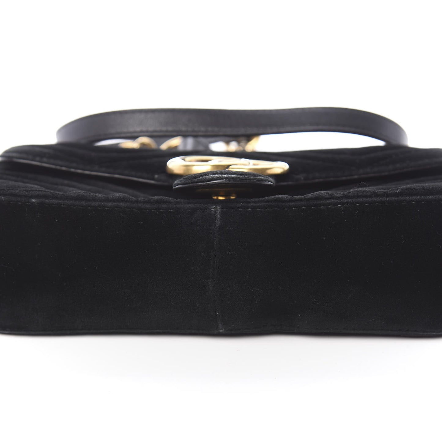 Velvet Matelasse Mini GG Marmont Shoulder Bag Black