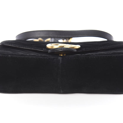Gucci Velvet Matelasse Mini GG Marmont Shoulder Bag Black 10 of 10