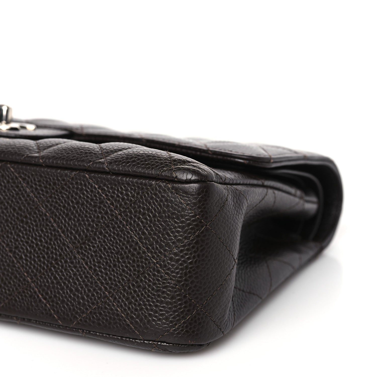 Chanel Caviar Quilted Medium Double Flap Brown 9 of 10