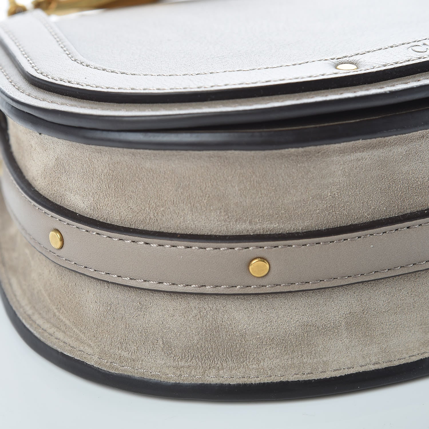 Chloe Calfskin Suede Small Nile Bracelet Bag Motty Grey 8 of 9