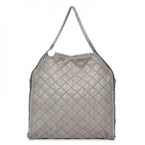 Stella McCartney Shaggy Deer Quilted Big Falabella Tote Grey 1 of 10