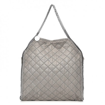 Stella McCartney Shaggy Deer Quilted Big Falabella Tote Grey 1 of 10