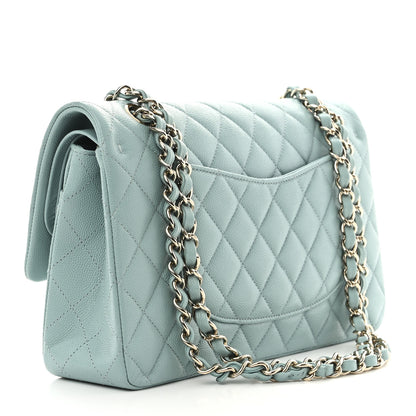 Chanel Caviar Quilted Medium Double Flap Light Blue 3 of 10