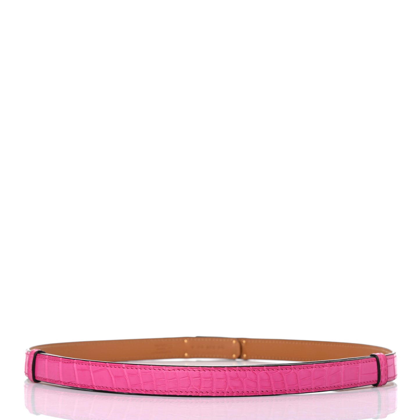 Matte Alligator Kelly Belt Rose Shocking