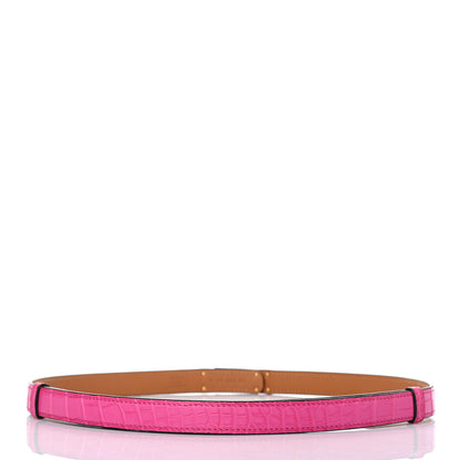 Hermes Matte Alligator Kelly Belt Rose Shocking 2 of 3