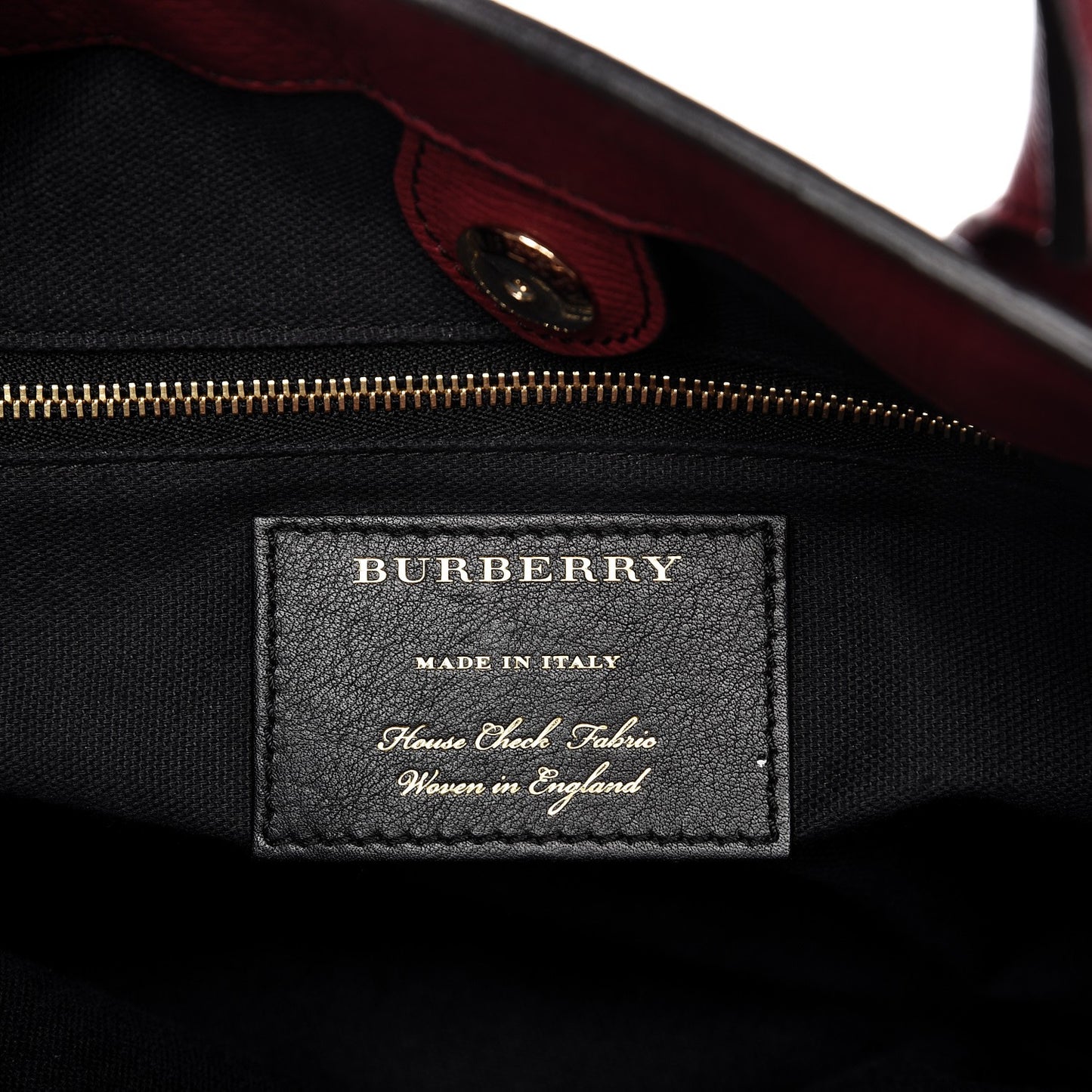 Derby Calfskin House Check Medium Banner Tote Russet Red