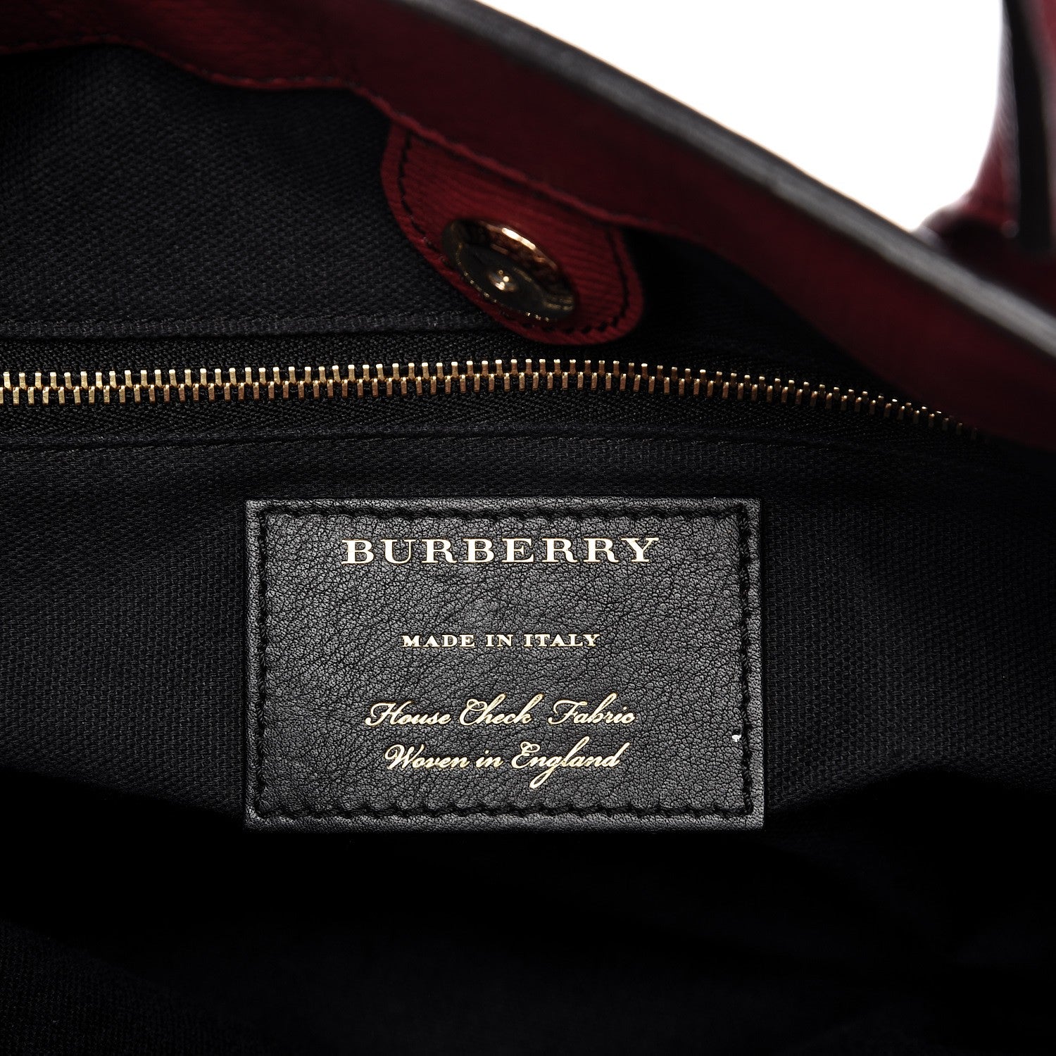 Burberry Derby Calfskin House Check Medium Banner Tote Russet Red 7 of 9