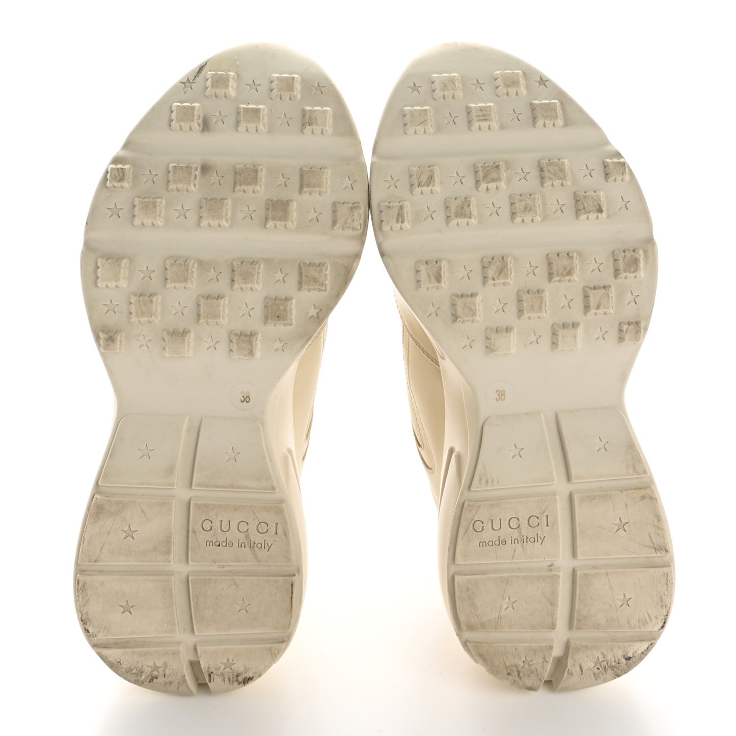 Calfskin Logo Womens Rhyton Sneakers 38 Ivory