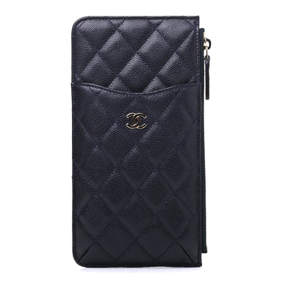 Chanel Caviar Quilted Classic iPhone Pouch Navy 1 of 8