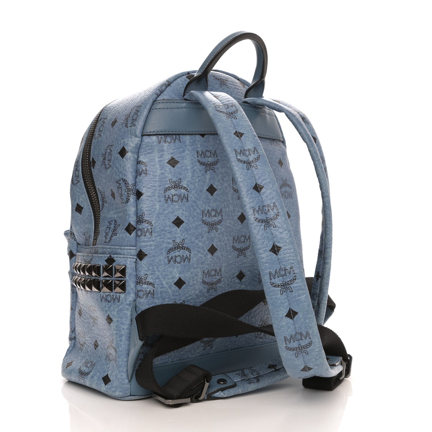 MCM Visetos Small Side Stud Stark Backpack Munich Blue 4 of 12