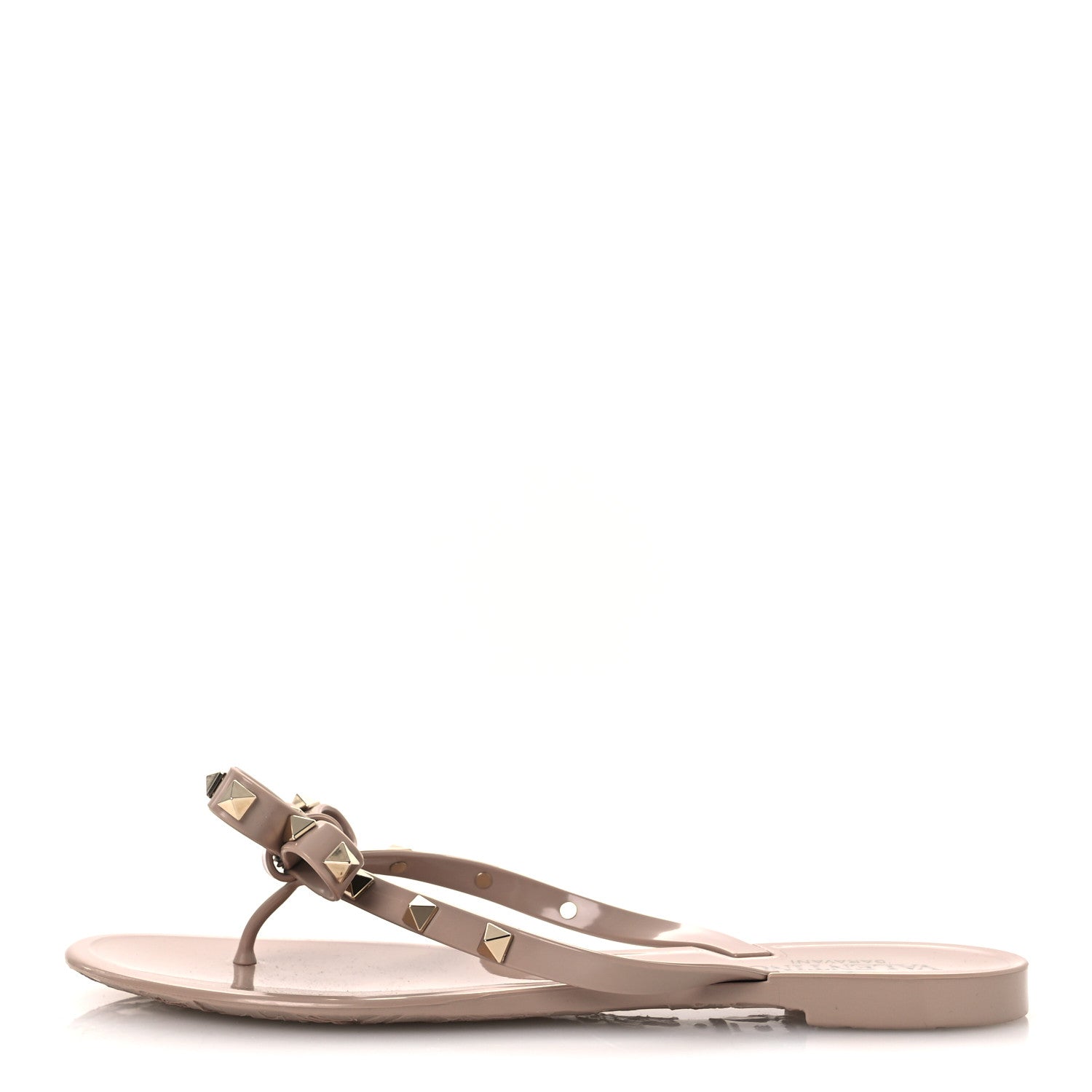 Valentino Garavani PVC Jelly Rockstud Bow Thong Sandals 39 Poudre 1 of 10
