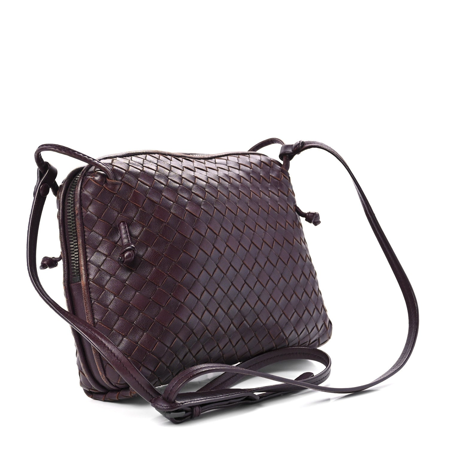 Bottega Veneta Nappa Intrecciato Nodini Crossbody Messenger Burgundy 4 of 17