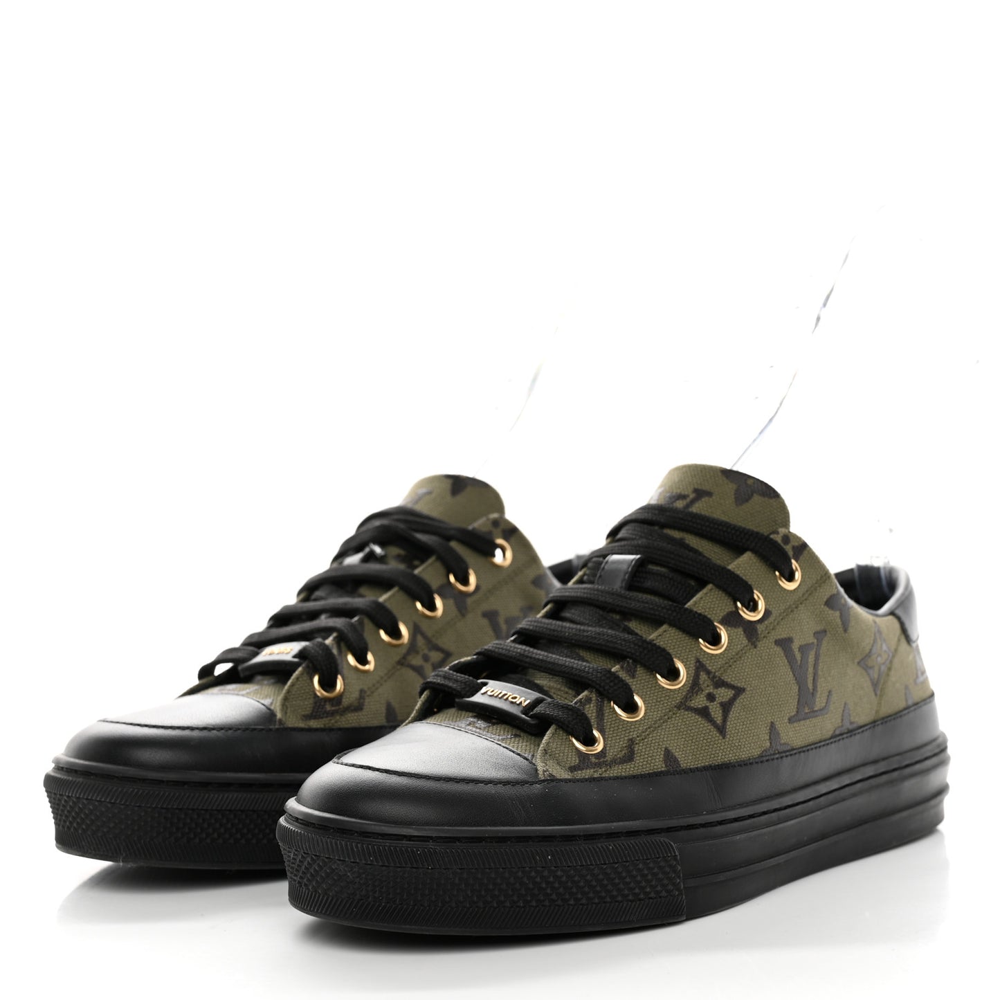 Monogram Calfskin Stellar Sneakers 36 Khaki