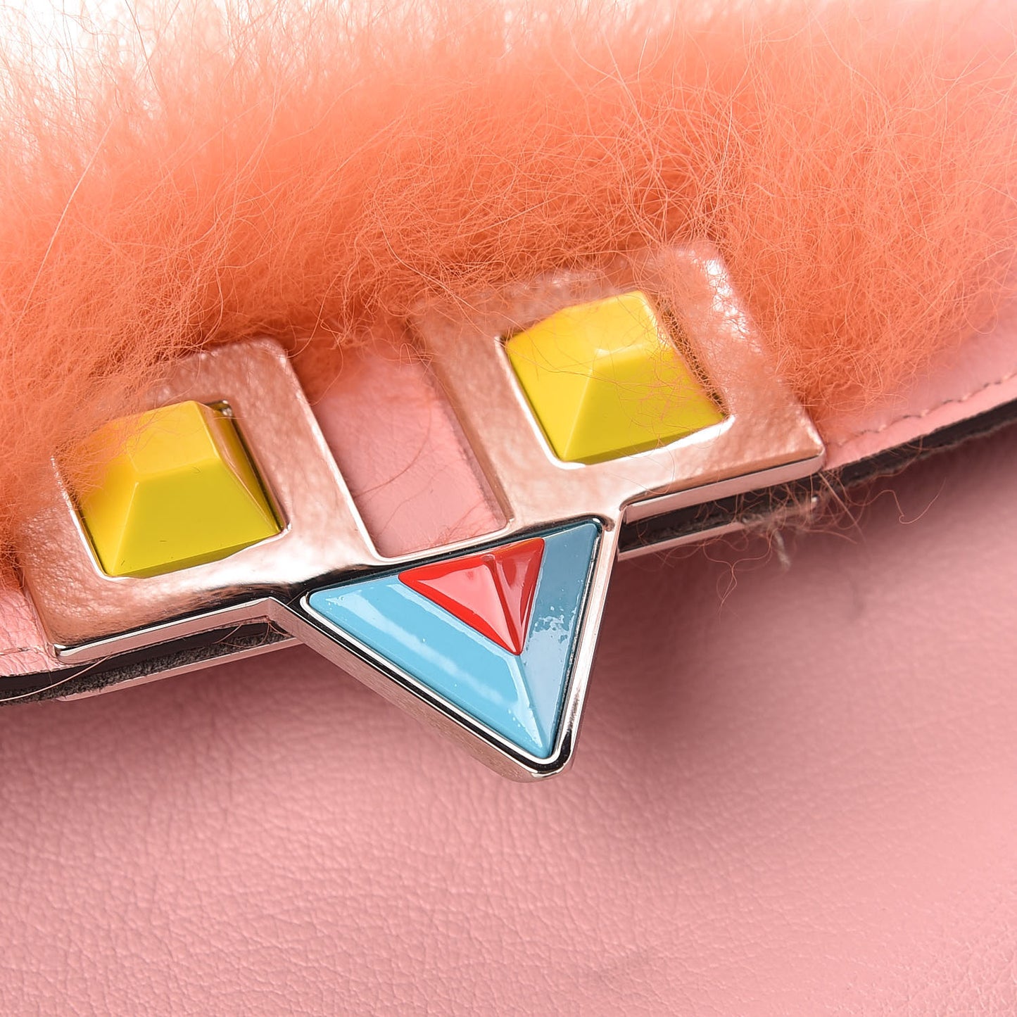 Calfskin Rabbit Fox Fur Hypnoteyes Micro Baguette Bubblegum