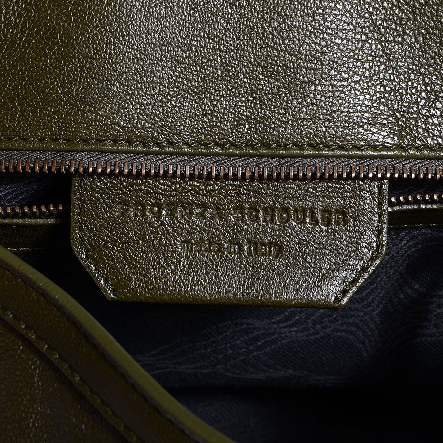 Leather PS1 Mini Messenger Bag Military