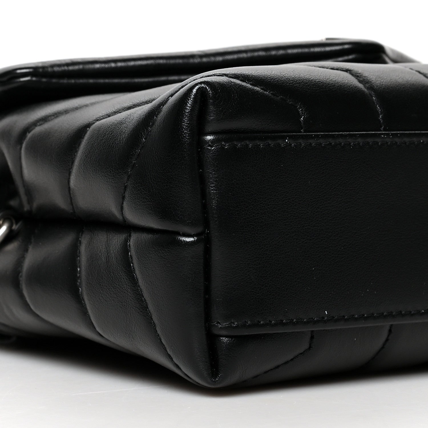 Saint Laurent Calfskin Y Quilted Monogram Toy Loulou Crossbody Bag Black 9 of 10