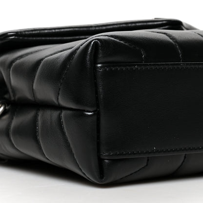 Saint Laurent Calfskin Y Quilted Monogram Toy Loulou Crossbody Bag Black 9 of 10