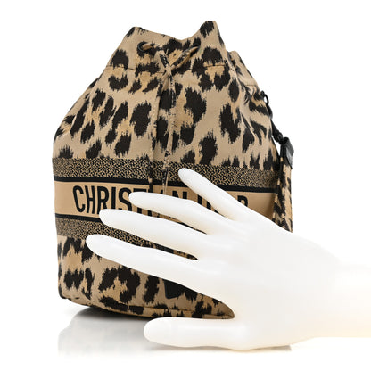 Christian Dior Canvas Mizza Embroidered Leopard DiorTravel Pouch Beige 2 of 10