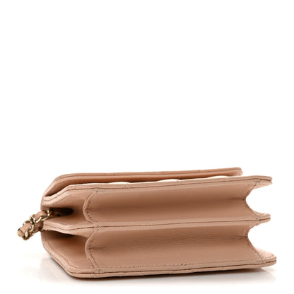 Chanel Caviar Quilted Mini Ribbon Clutch With Chain Light Beige 4 of 11