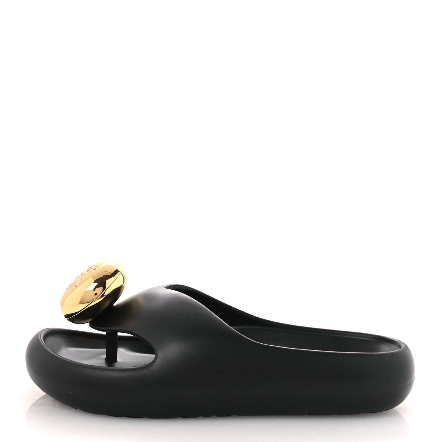 Loewe Foam Rubber Paula's Ibiza Pebble Toe Post Sandals 37 Black 1 of 11