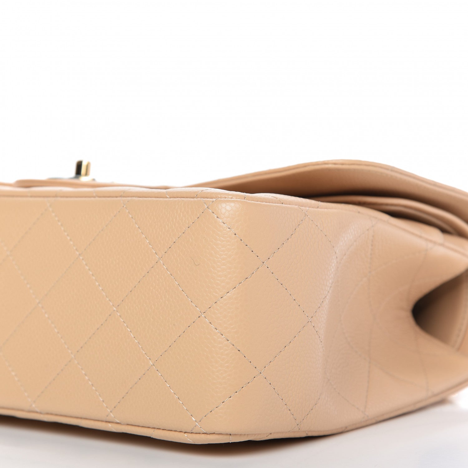 Chanel Caviar Quilted Jumbo Double Flap Light Beige 7 of 10