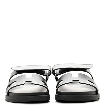 Hermes Calfskin Womens Chypre Sandals 35.5 Black 2 of 9