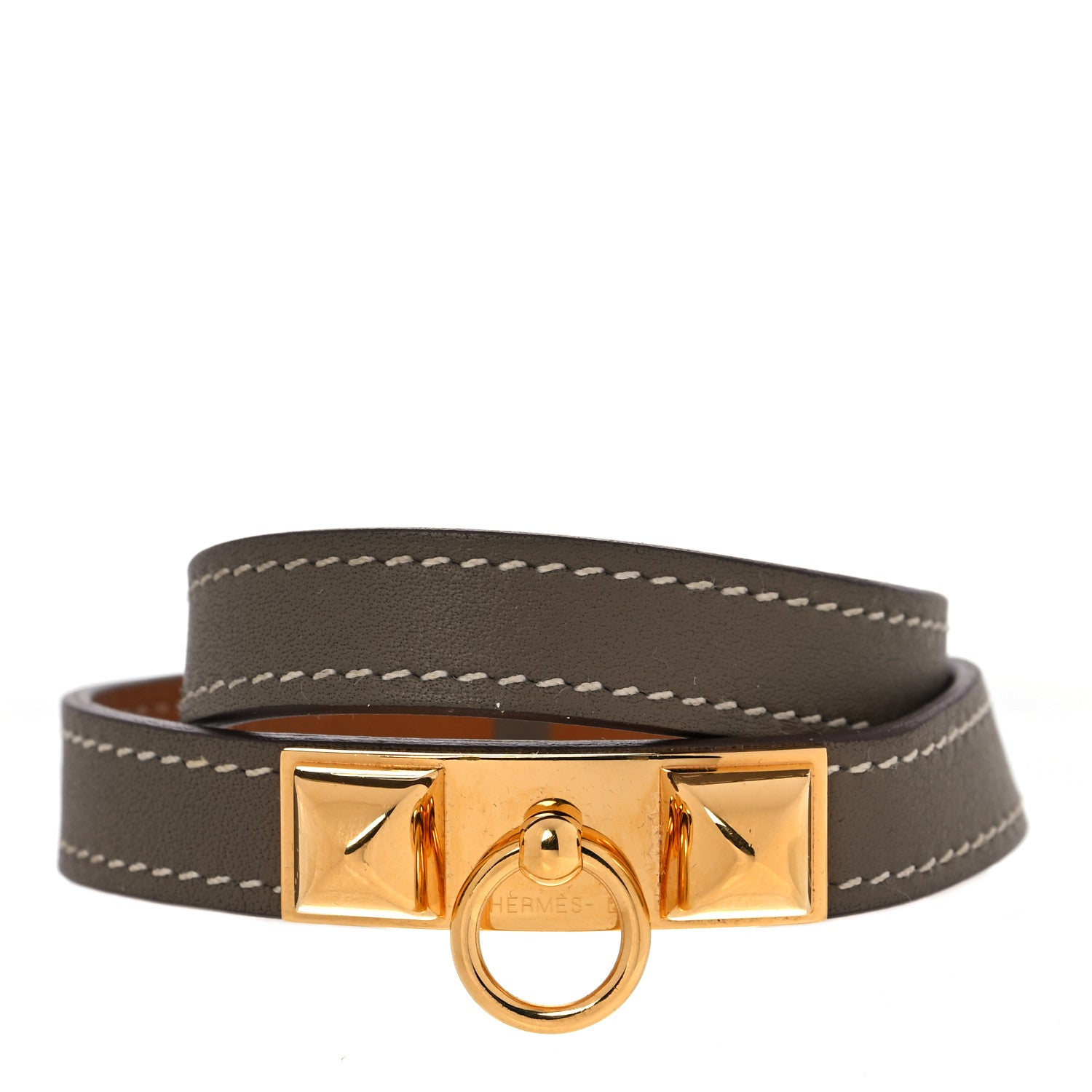 Hermes Swift Rivale Double Tour Bracelet T2 Etoupe 1 of 8
