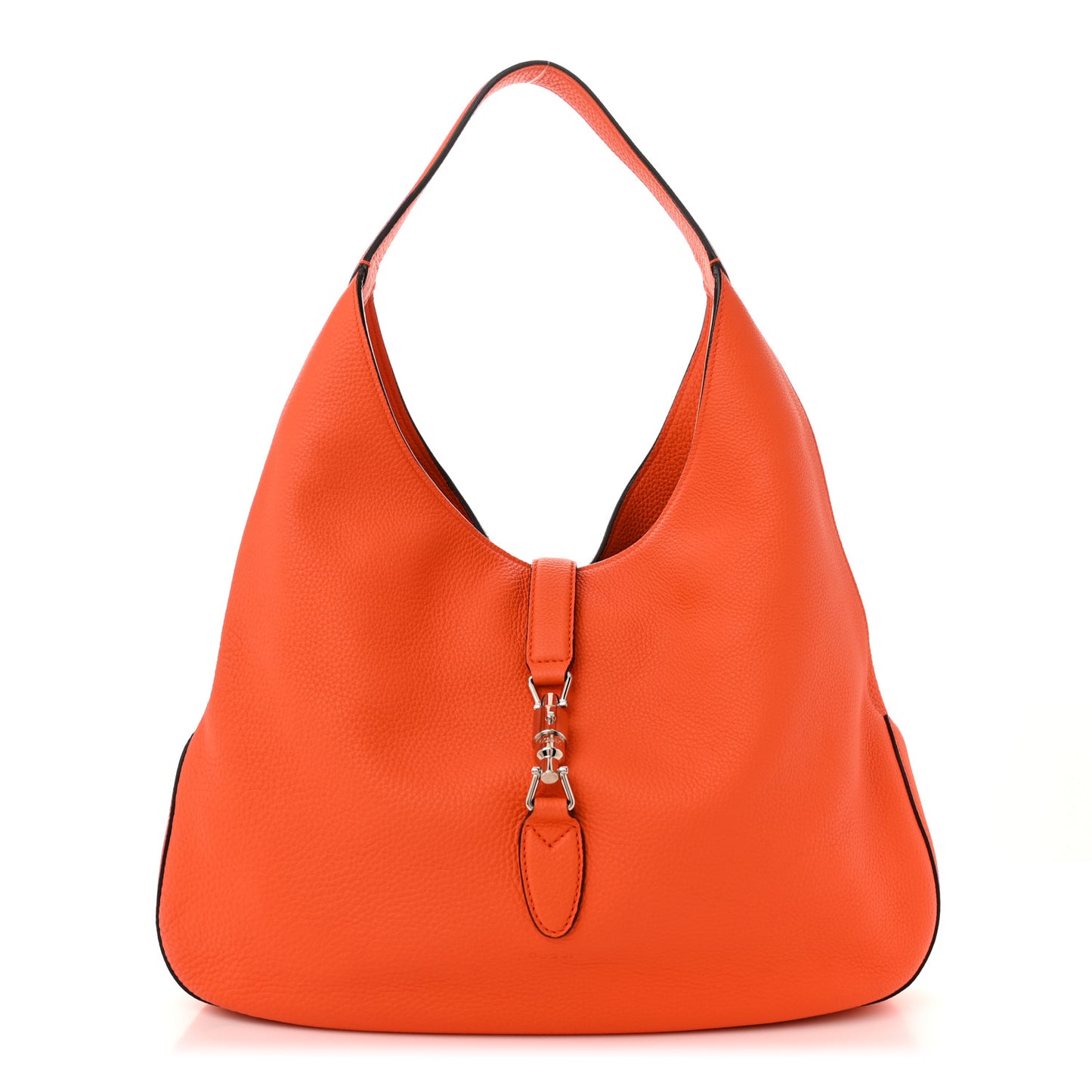Soft Grained Calfskin Large Jackie Hobo Orange