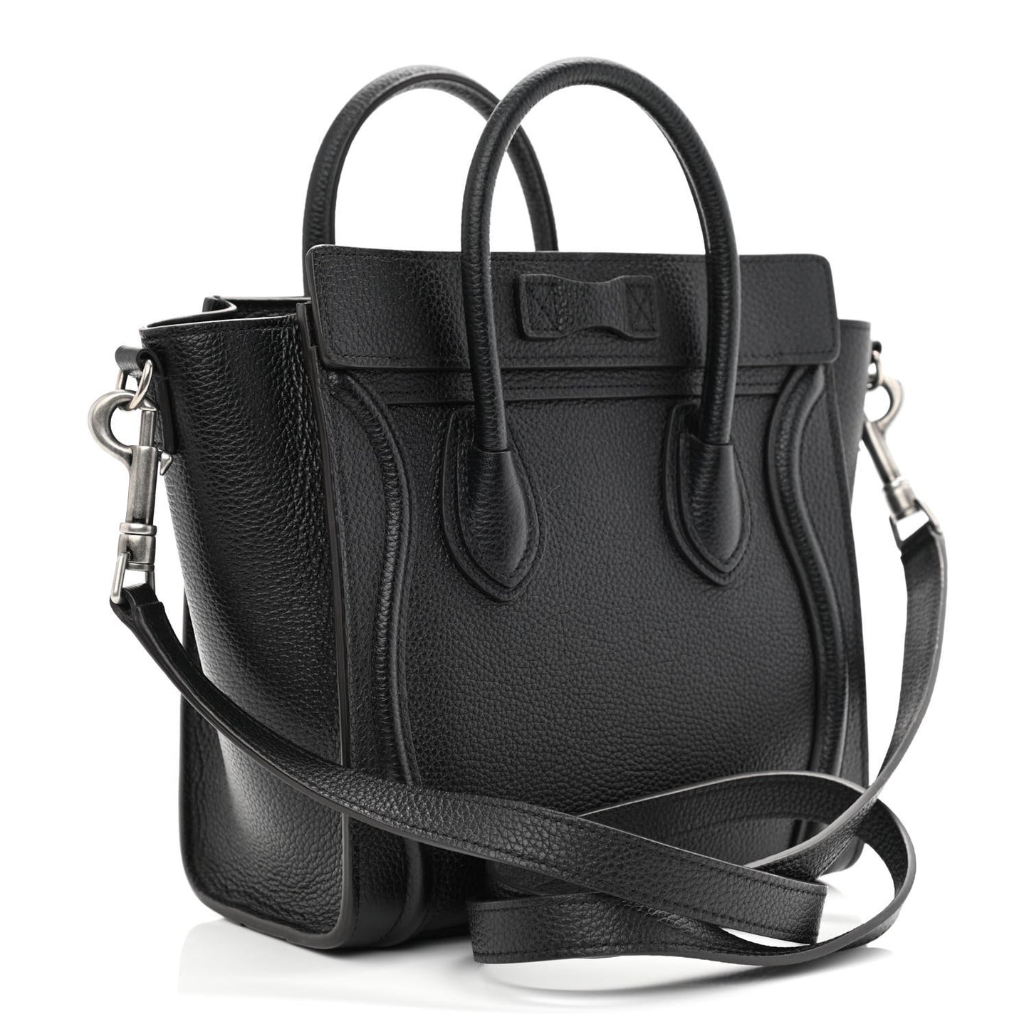 Drummed Calfskin Nano Luggage Black